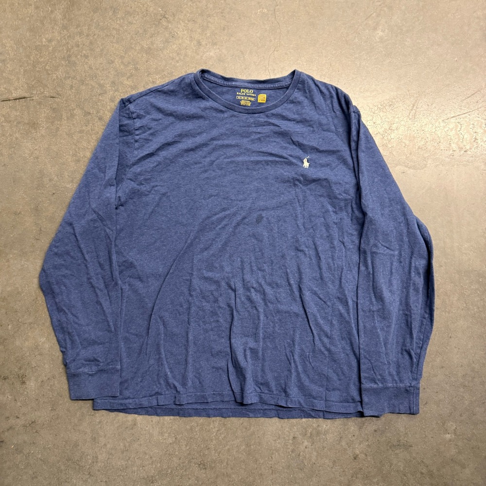 Polo Ralph Lauren Mens XL Blue Heather Long Sleeve Pony Logo T-Shirt